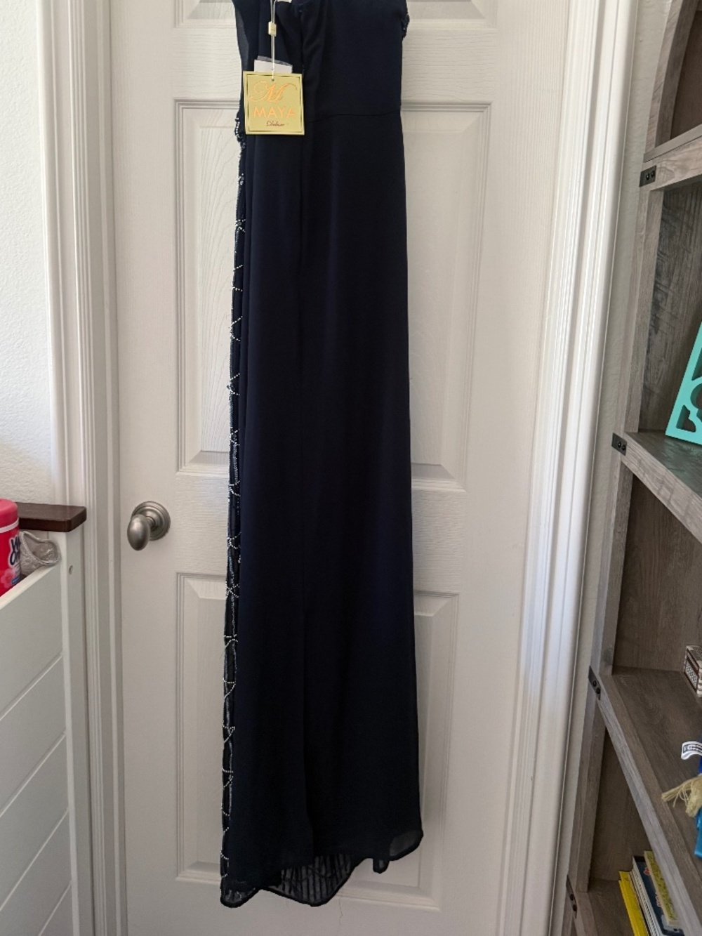 Maya Deluxe Navy Embellished Gown